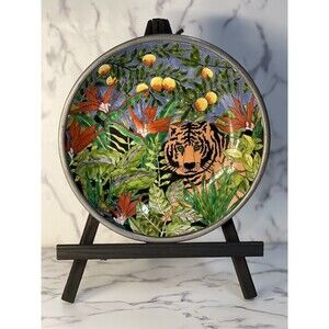 Neman Marcus Enamel Tiger Pewter Bowl